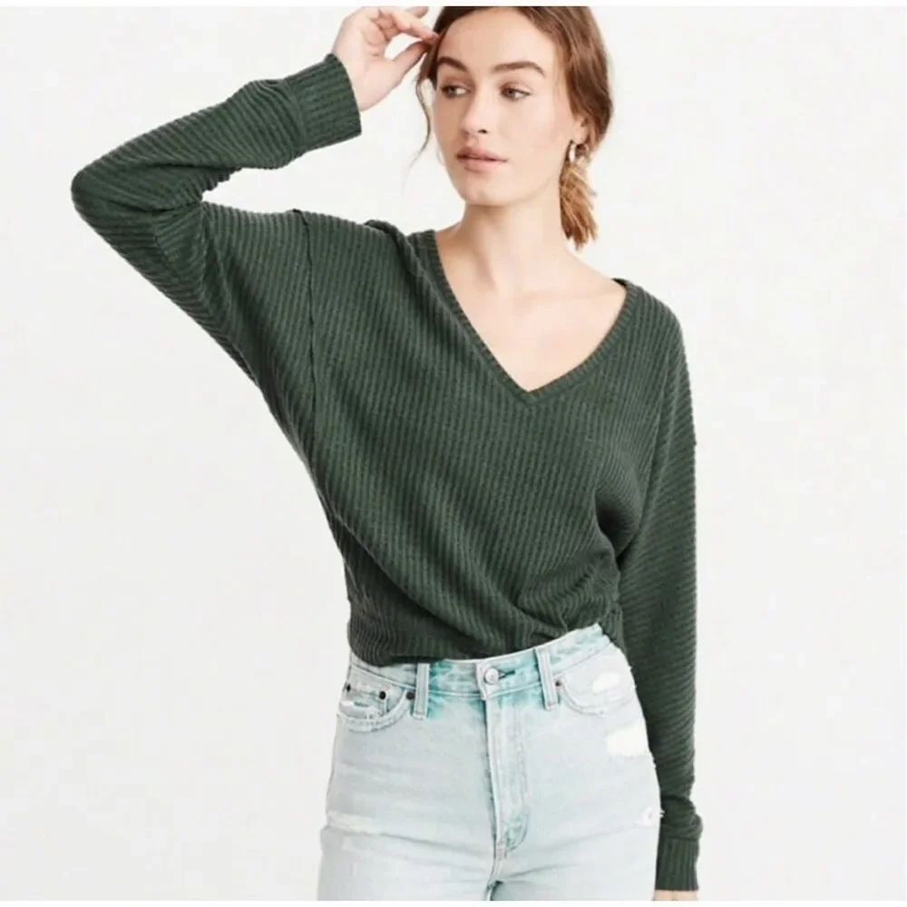 ✨Abercrombie and Fitch Cozy Knit Green Sz XL Sweater✨
